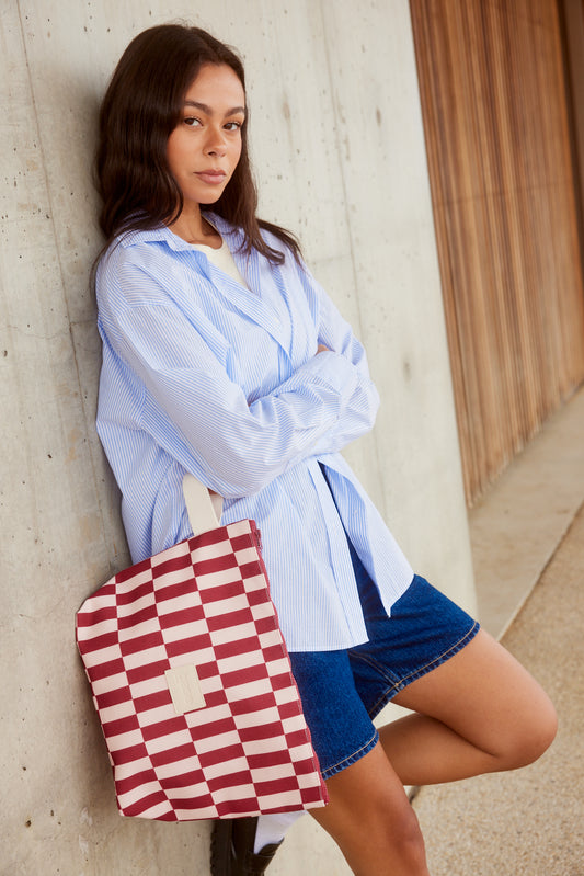 Wet Base⎮Large ⎮Burgundy/Peony check