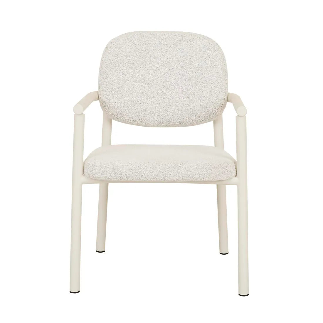 GlobeWest | Lori Metal Frame Dining Armchair | Birch Boucle & Bone Powdercoated Metal