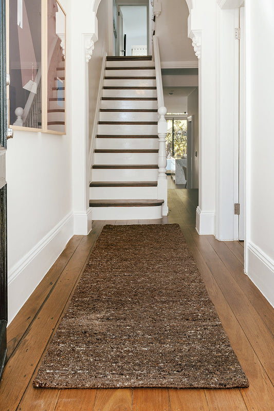 Conscious Loom Pebble Brown Runner Rug