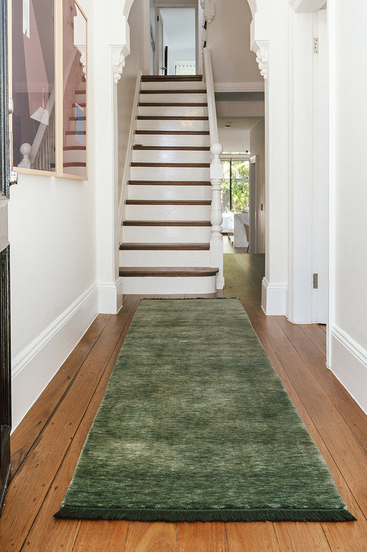 Conscious Loom Earthbound Forest Green Runner Rug