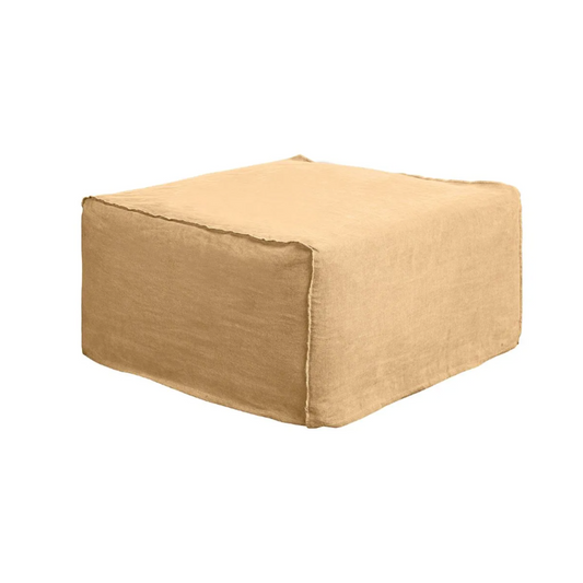 Havre Linen Slipcover Ottoman - 100cm