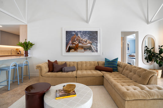 GlobeWest | Natadora Furrow Modular Sofa | Toffee Sherpa