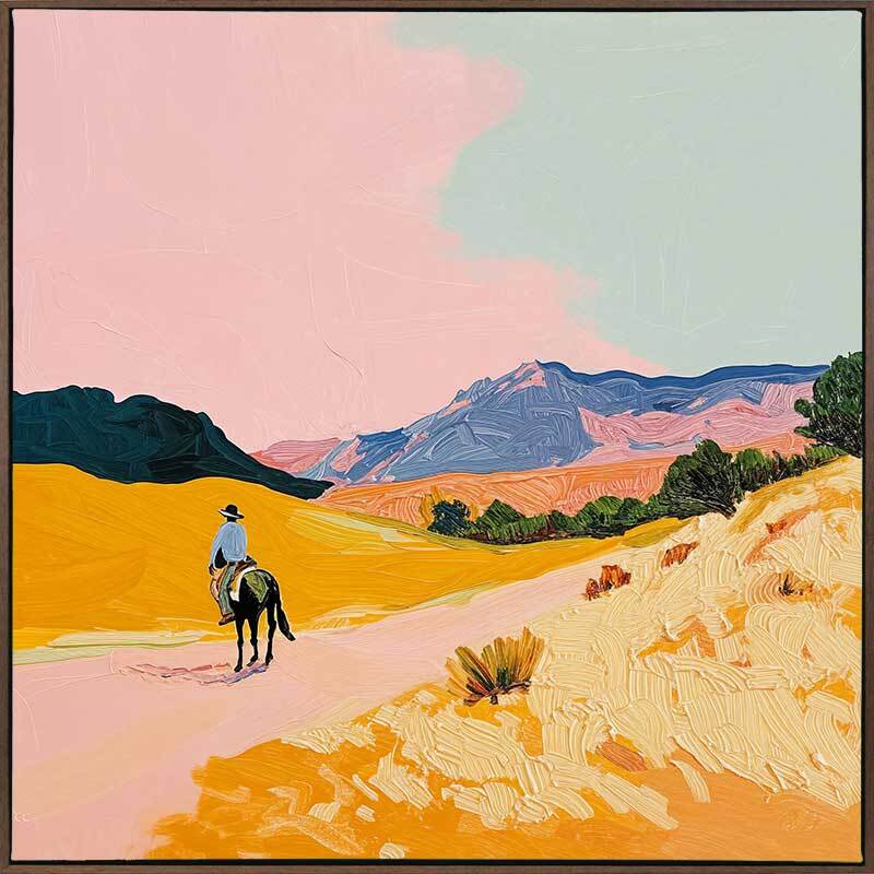 Sunset Cowboy | Box Frame Canvas Print
