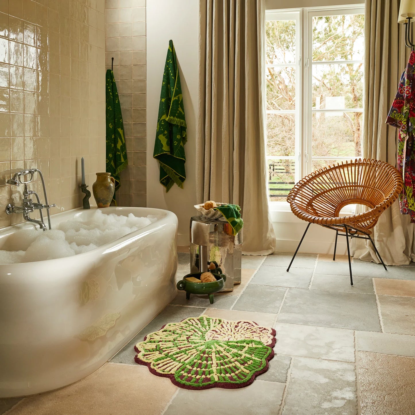 Claudelle Bath Mat | Garnet