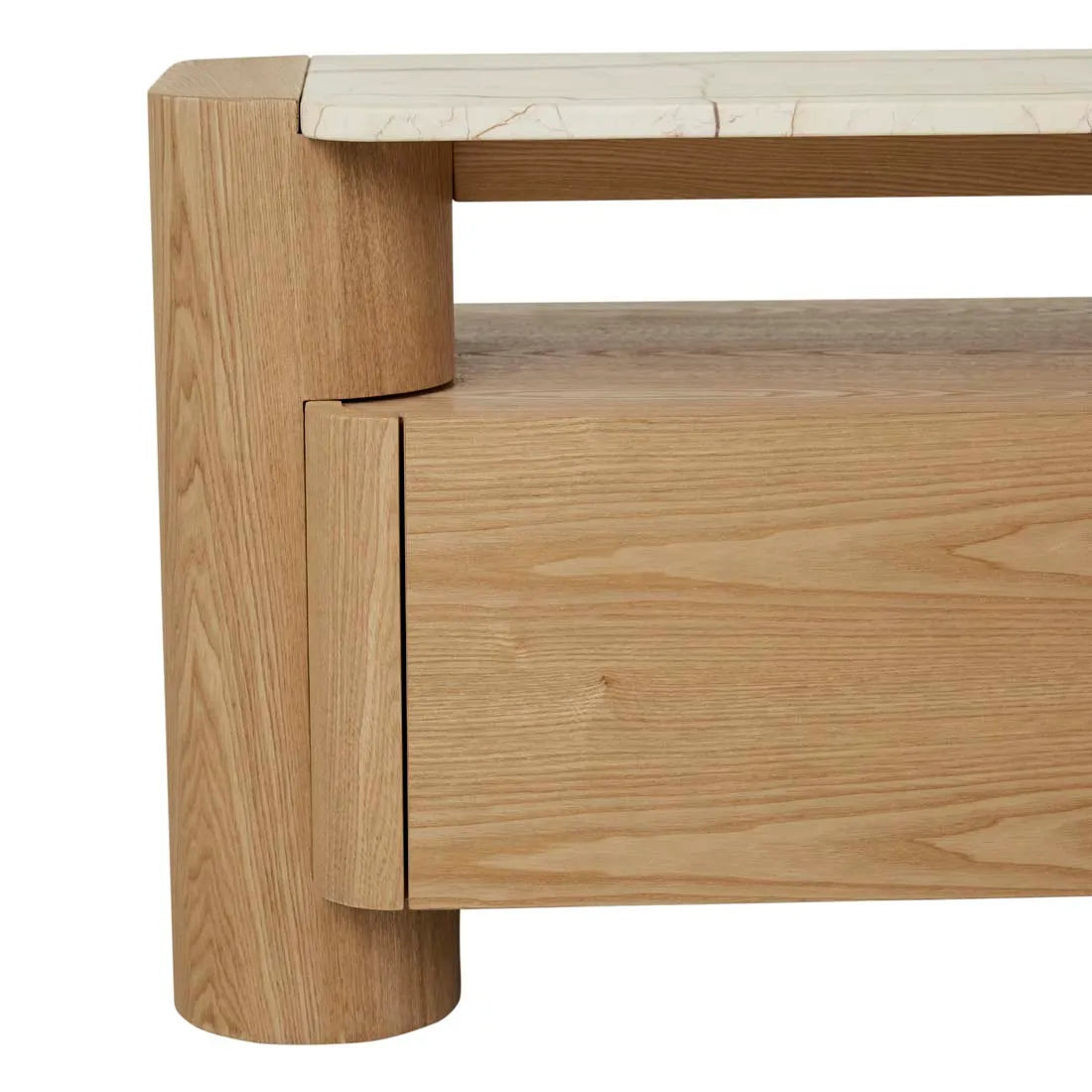 GlobeWest | Floyd Entertainment Unit | Brown Vein Marble & Natural Ash