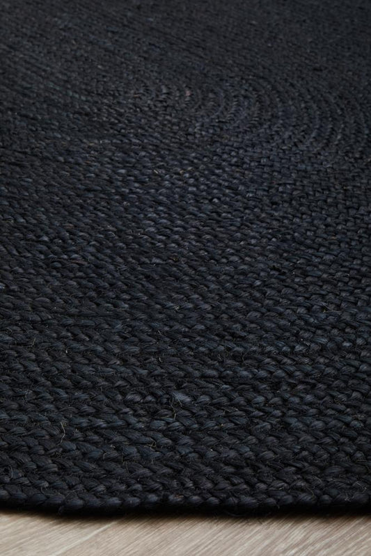 Manly Black Oval Rug
