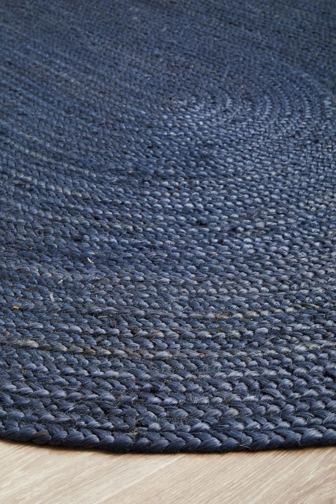 Manly Navy Oval Rug