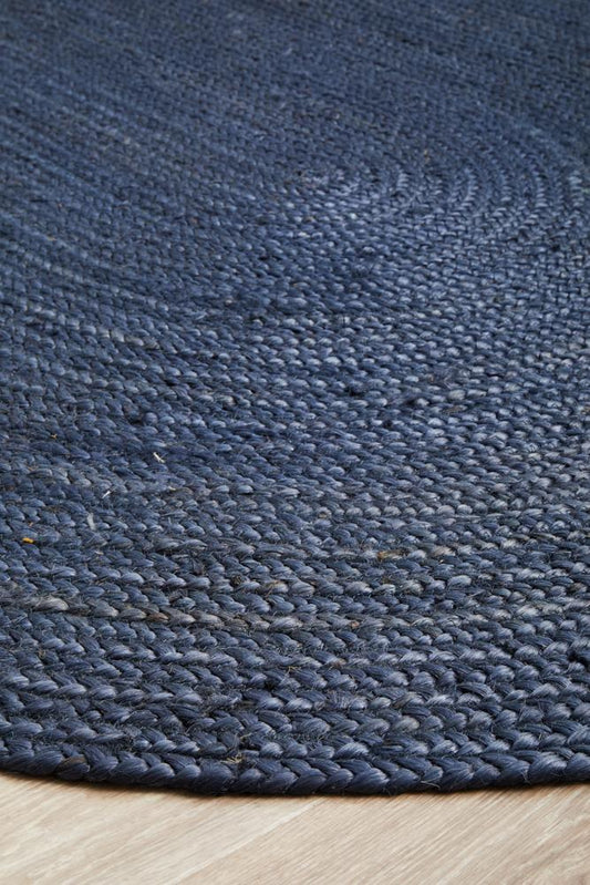 Manly Navy Oval Rug