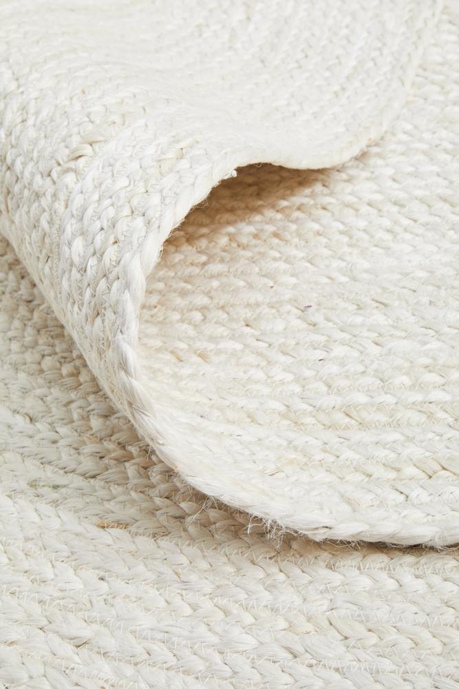 Manly White Oval Rug