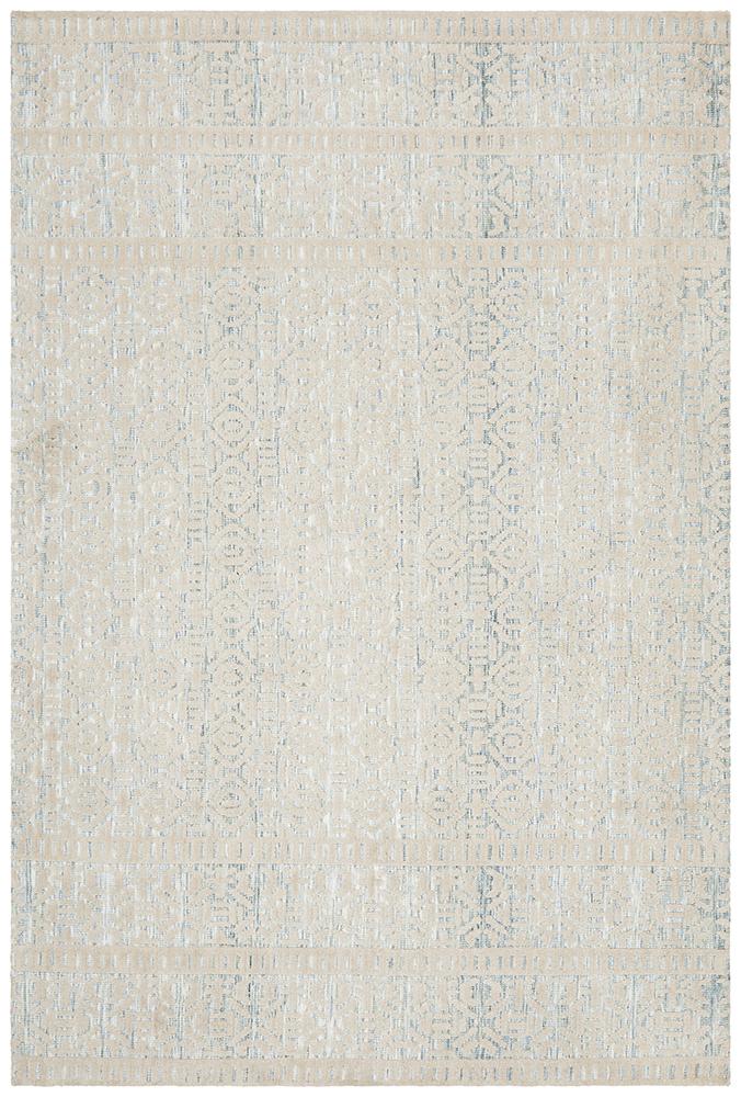 Rustic Casual Tribal Design Lucy Rug - Blue/Green