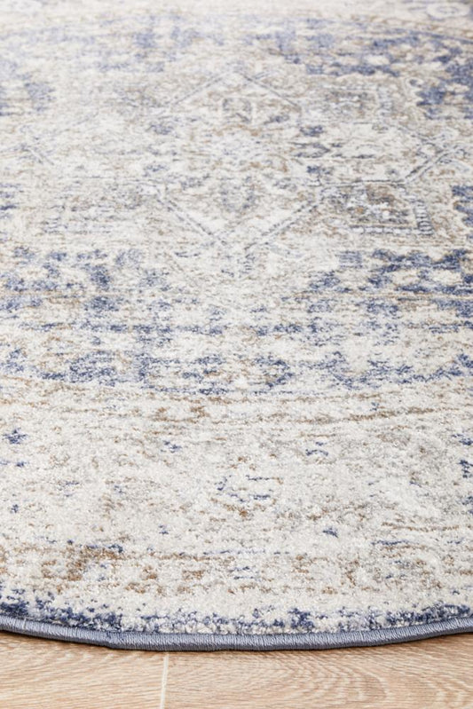 Park Lane Blue Round Rug