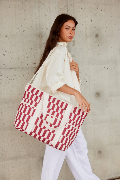 The BIG Cooler Base | Burgundy/Peony check