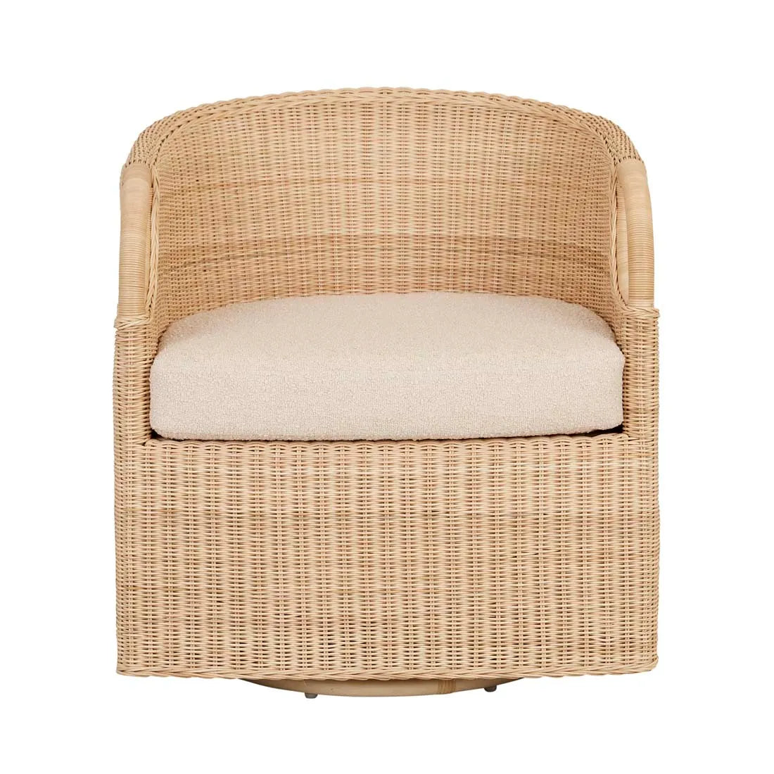 GlobeWest | Cana Occasional Chair | Shell Boucle | Natural Rattan