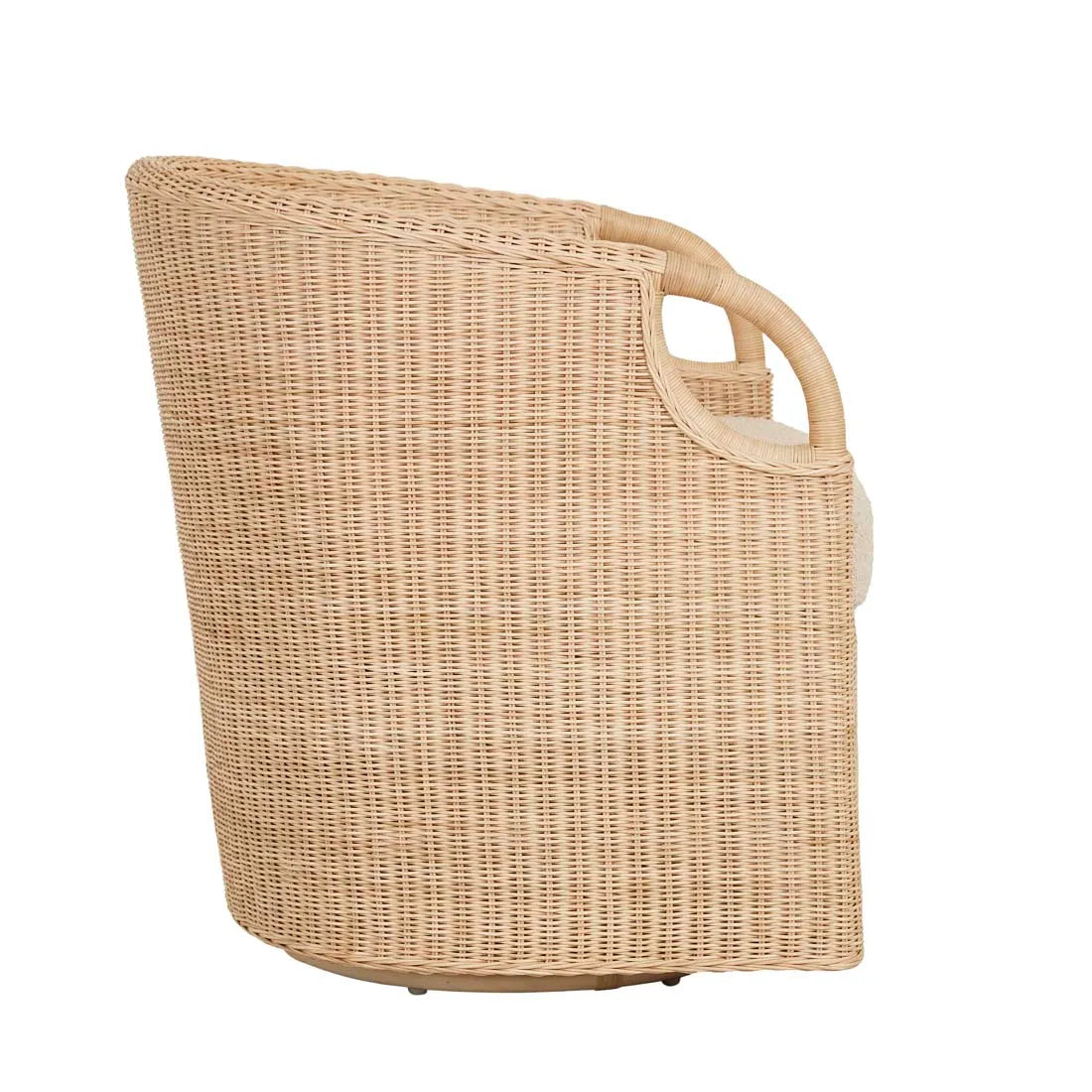 GlobeWest | Cana Occasional Chair | Shell Boucle | Natural Rattan