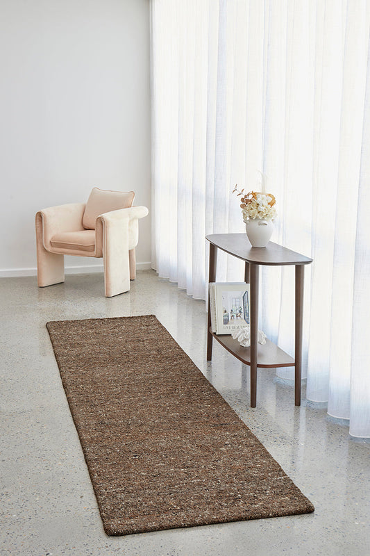 Conscious Loom Pebble Brown Runner Rug