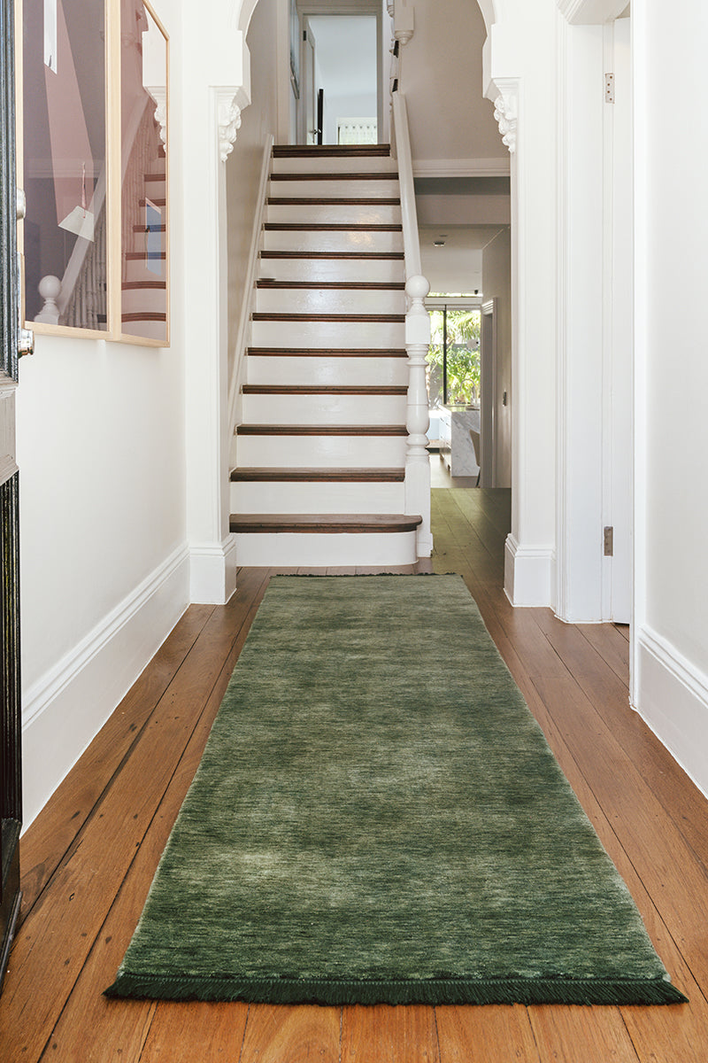 Earthbound Forest Green Runner Rug