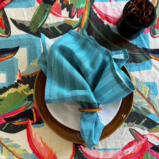 Drift Napkin Set of 4 | Light Blue Stripes