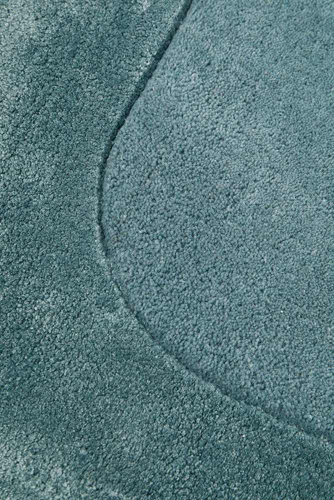 Jewel Curve Blue Runner Rug