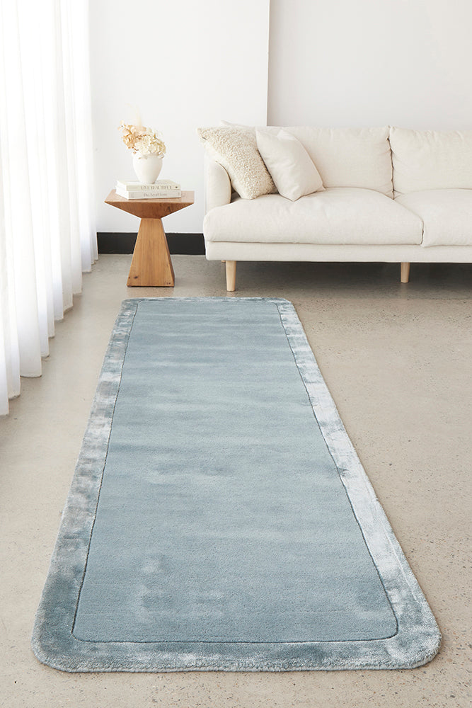 Jewel Curve Blue Runner Rug