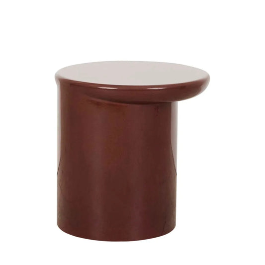 GlobeWest | Petra Sphere Outdoor Side Table | Burgundy Glaze