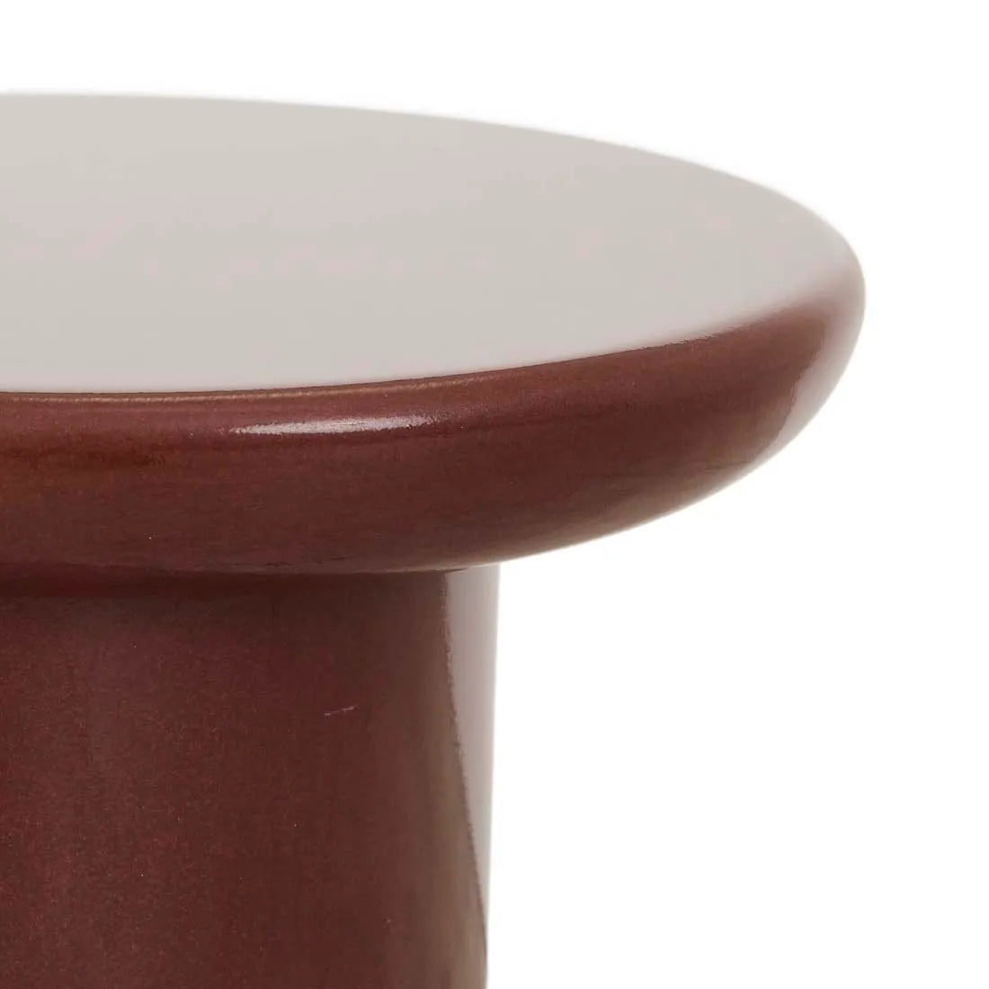 GlobeWest | Petra Sphere Outdoor Side Table | Burgundy Glaze