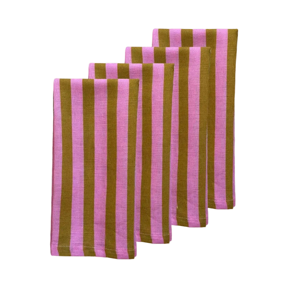 Orchid Napkin Set of 4 | Pink & Mustard