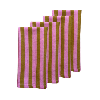 Orchid Napkin Set of 4 | Pink & Mustard