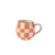 Stoneware Glass Mug⎮Toulouse⎮Orange Check