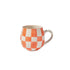 Stoneware Glass Mug⎮Toulouse⎮Orange Check