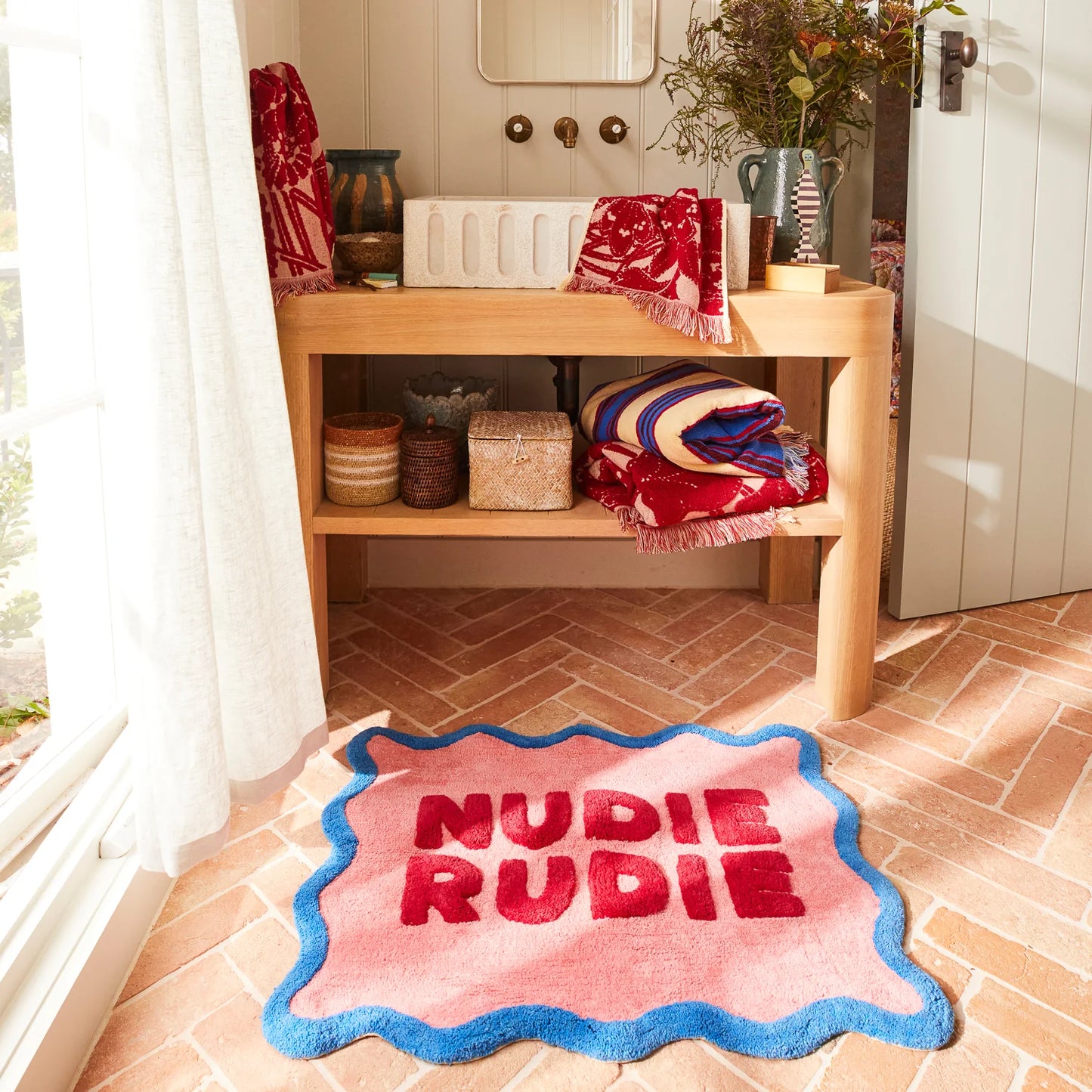 Amalie Nudie Rudie Bath Mat | Hibiscus