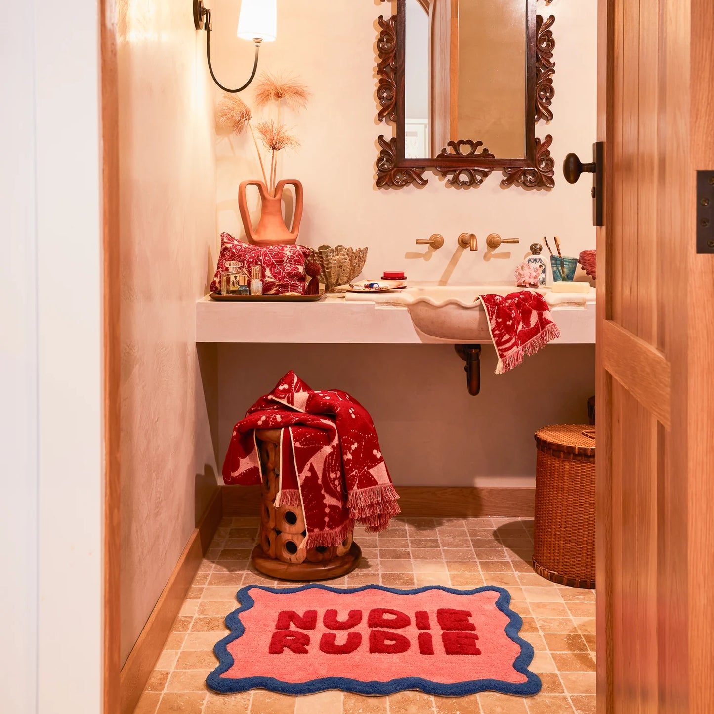 Amalie Nudie Rudie Bath Mat | Hibiscus