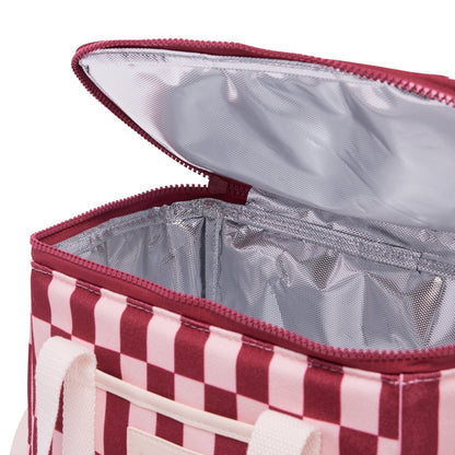 Lunch Base Bag⎮Burgundy/Peony Check