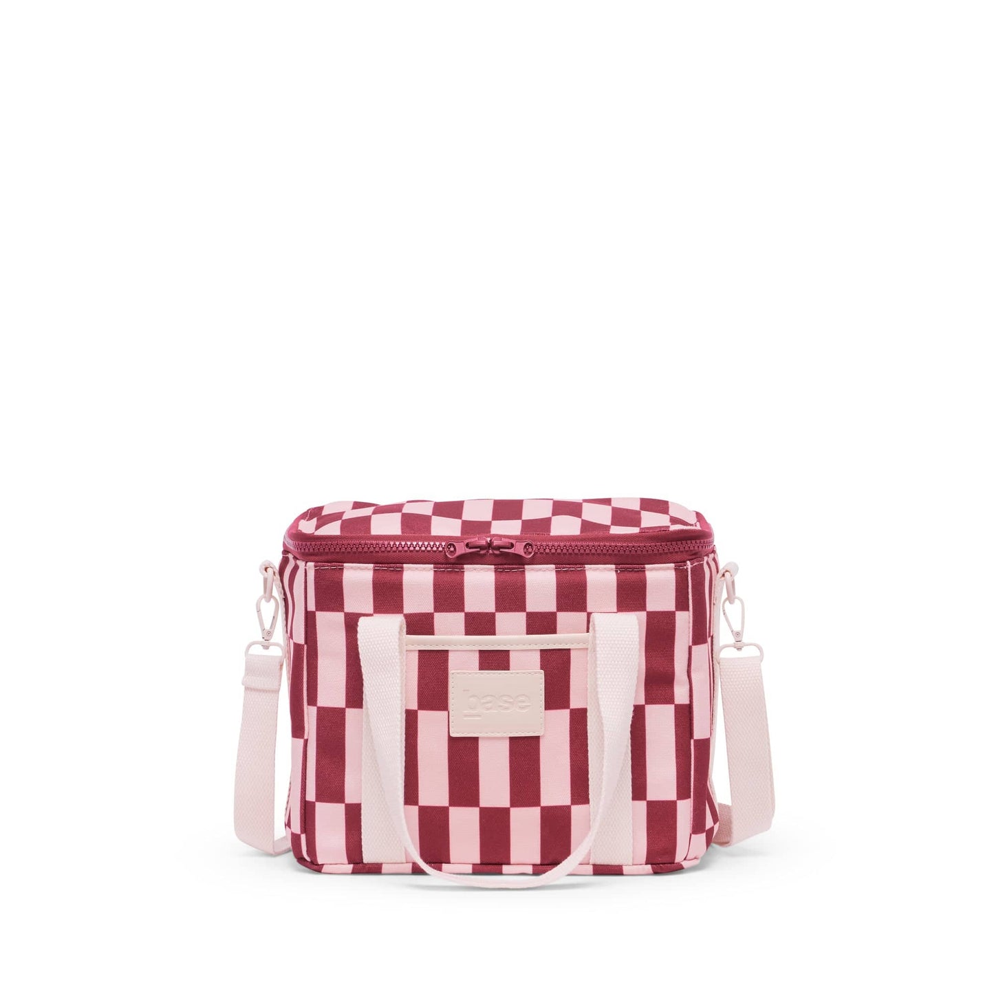 Lunch Base Bag⎮Burgundy/Peony Check