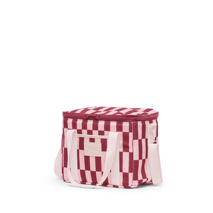 Lunch Base Bag⎮Burgundy/Peony Check