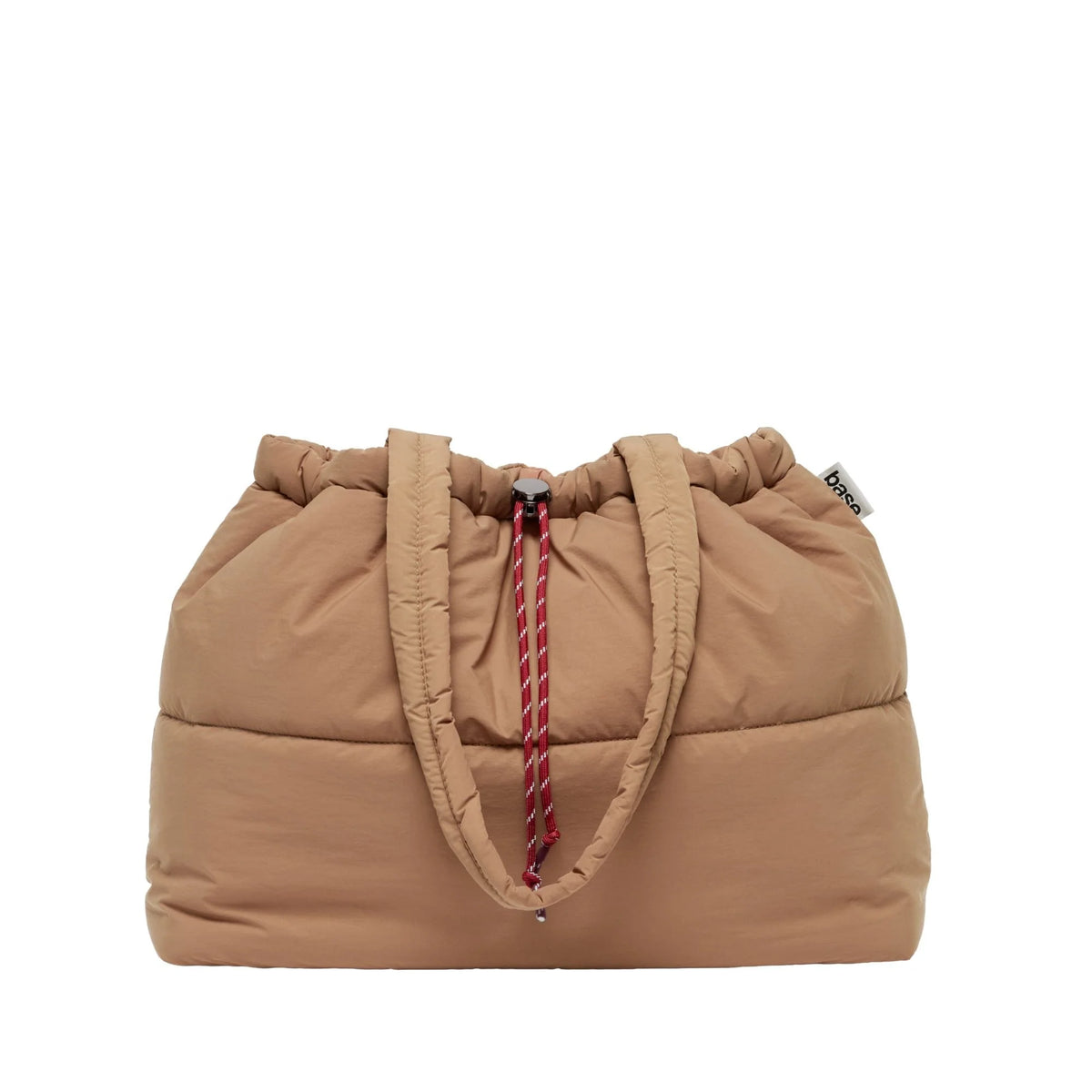Scrunch Base Puffer Tote | Hazelnut/Burgundy