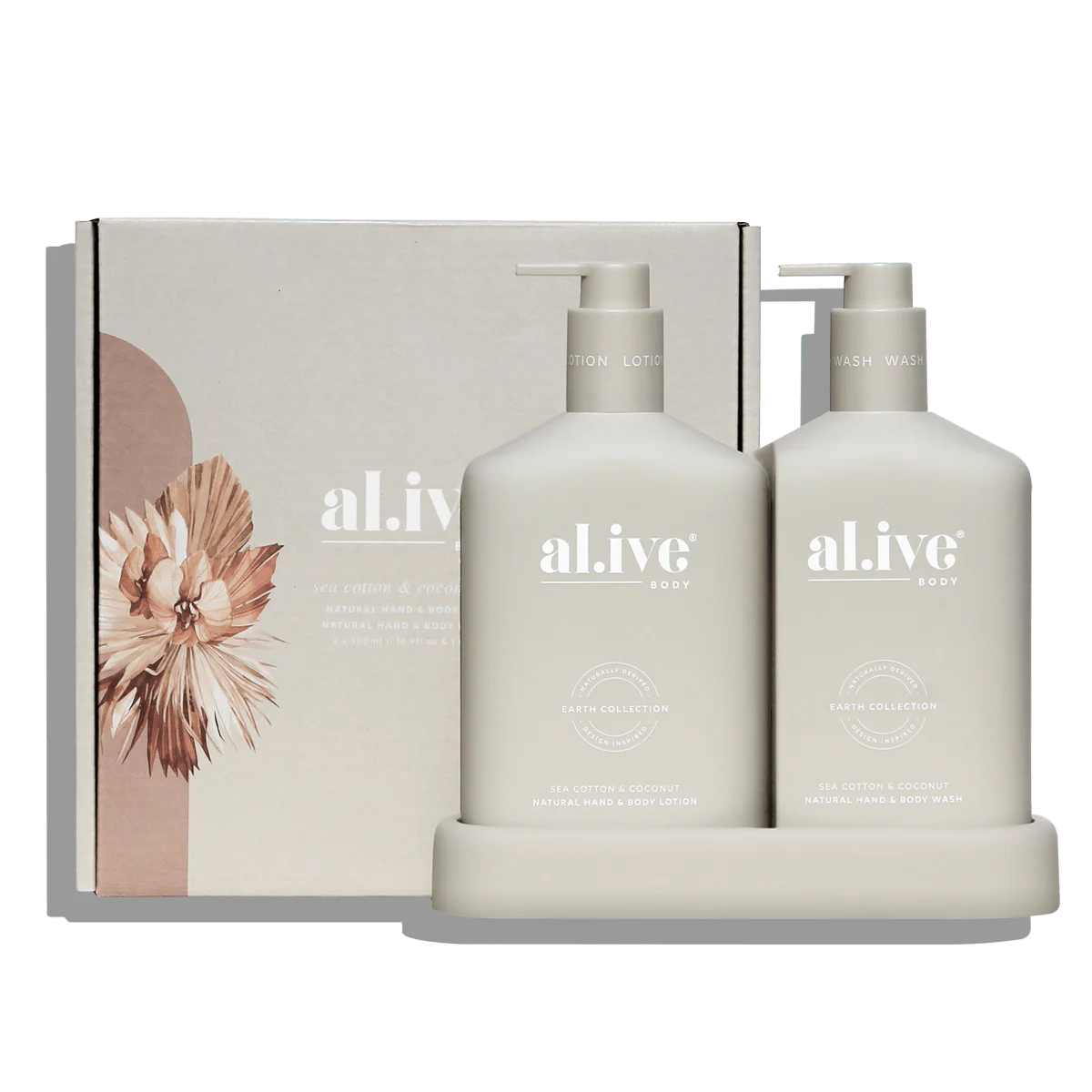 Al.ive Wash & Lotion Duo + Tray | Sea Cotton & Coconut