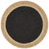 Round Jute Black Rug