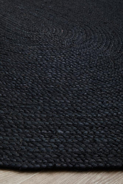 Manly Black Oval Rug