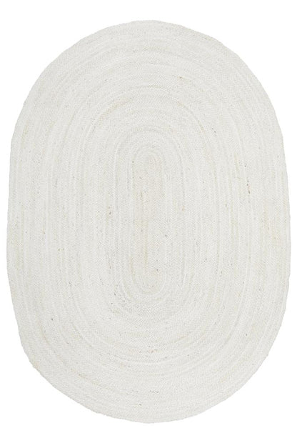 Manly White Oval Rug