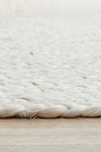 Manly White Oval Rug
