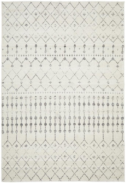 Monochrome Trellis Silver Rug