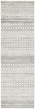 Monochrome Tribal Silver Runner Rug