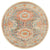 Round rug Blue Euro in blue and orange patterns