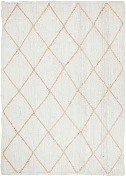 Palm Beach White Chevron Rug